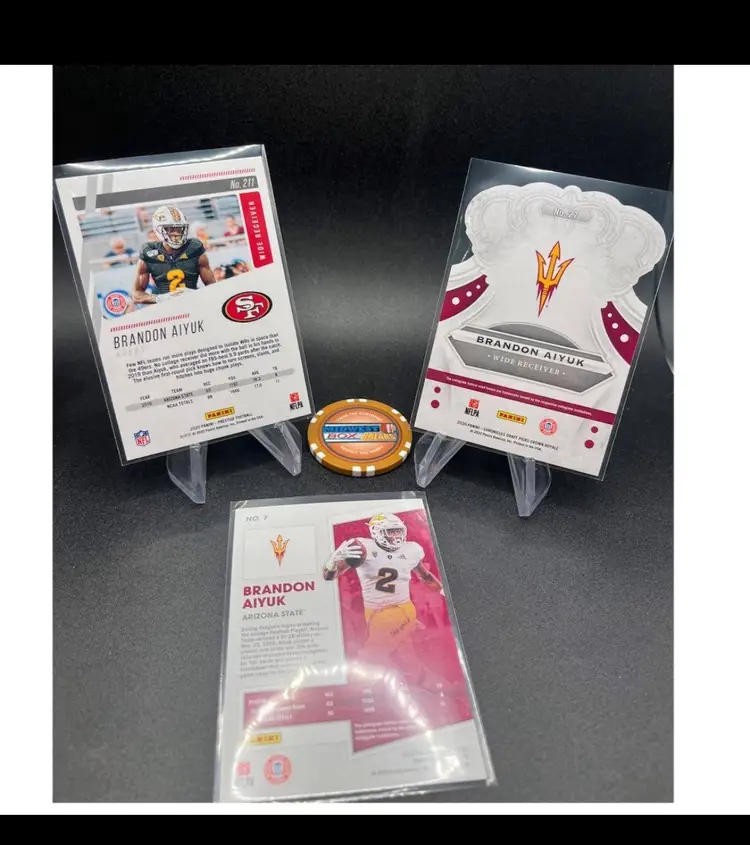 Brandon Aiyuk RC 3-football Card Lot San Francisco 49ers