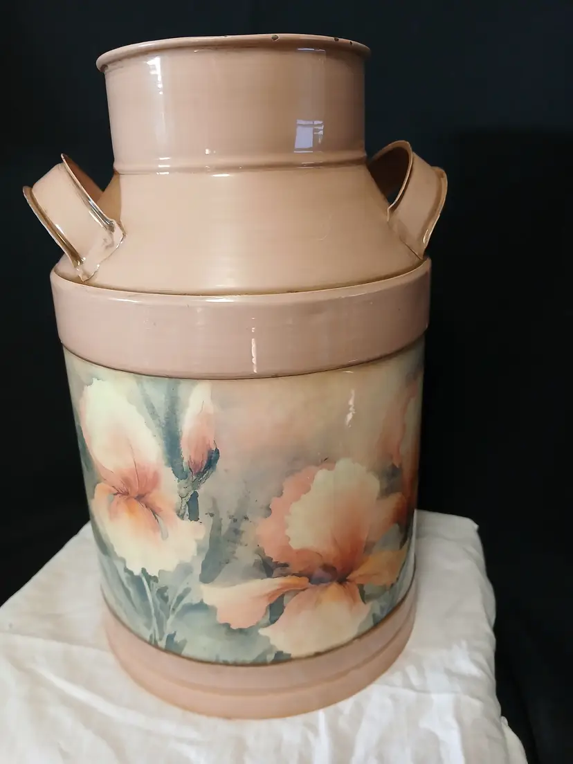 Vintage Floral Milk Can
