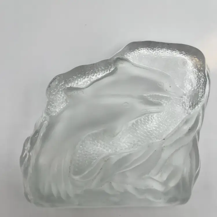Dolphin Relief Paperweight Fleabite At Base