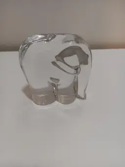 Goebel Crystal Elephant Paperweight Marked 1986