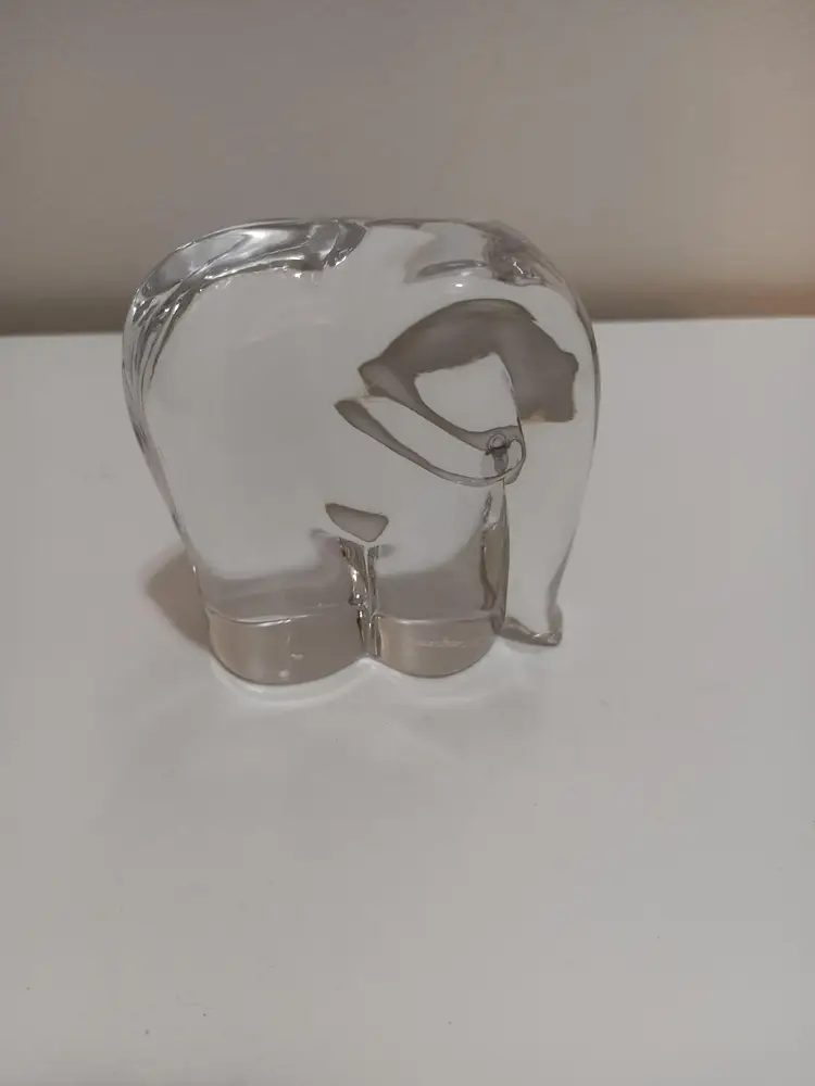 Goebel Crystal Elephant Paperweight Marked 1986