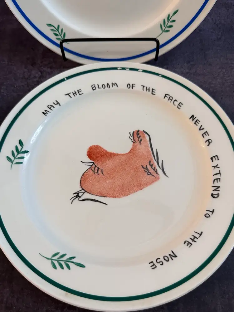 2 Edwin Knowles China Company Silly Plates