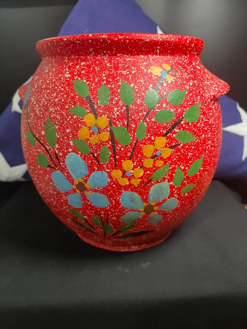 Red Speckled PRP CO USA Stoneware Crock w/o Lid