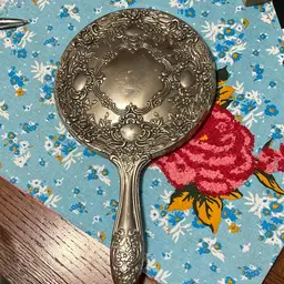 Antique Silver Plated Hand Mirror
