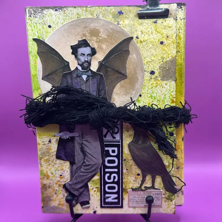 Handmade Interactive Art Grunge Junk Journal With Antique And Vintage Ephemera Components  Halloween Creepy