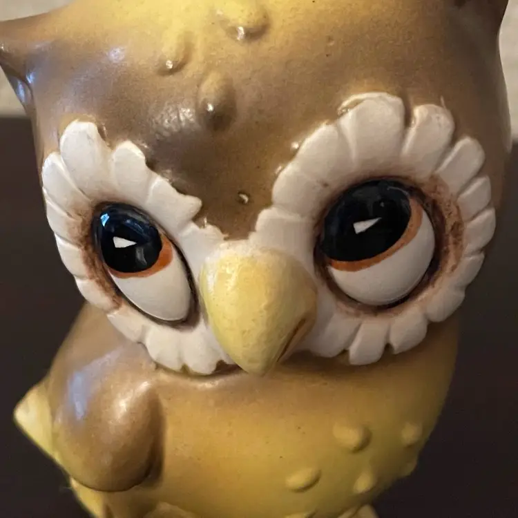 VTG 60's Josef Original Ceramic OWL Figurine Original Stickers