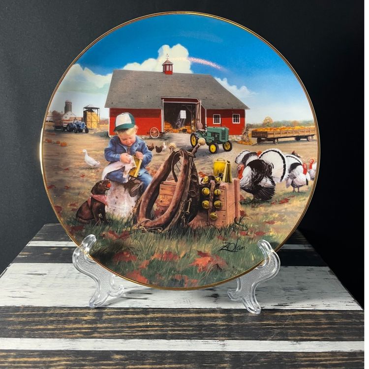 Danbury Mint 8” Little Farmhands Collector Plate- Too Busy To Play