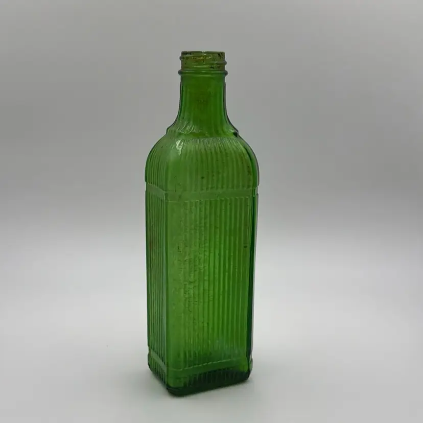 Vintage Green Glass Poison Bottle