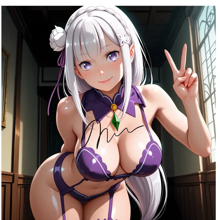 ANIME MANGA WAIFU PHOTO PRINT EMILIA FROM REZERO SERIES 8.5x11