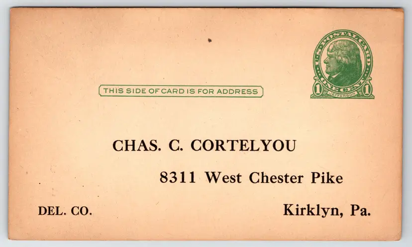 Postcard Bachman Chocolate Chas C Cortelyou Advertising Kirklyn Pennsylvania