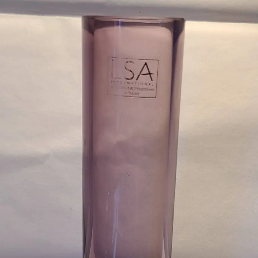 Purple Amethyst LSA International Blown Glass Column Bud Vase