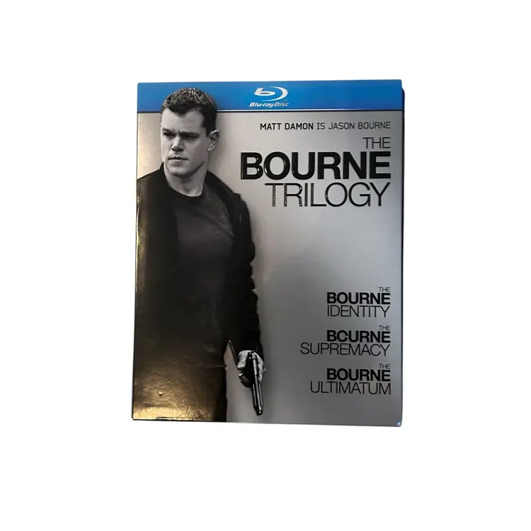 The Bourne Trilogy Blue Ray Pre-loved. Great for any action junky. Watch all 3.