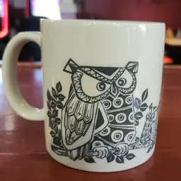 Vintage Owl Coffee Cup Mug Cute Owl W Babies