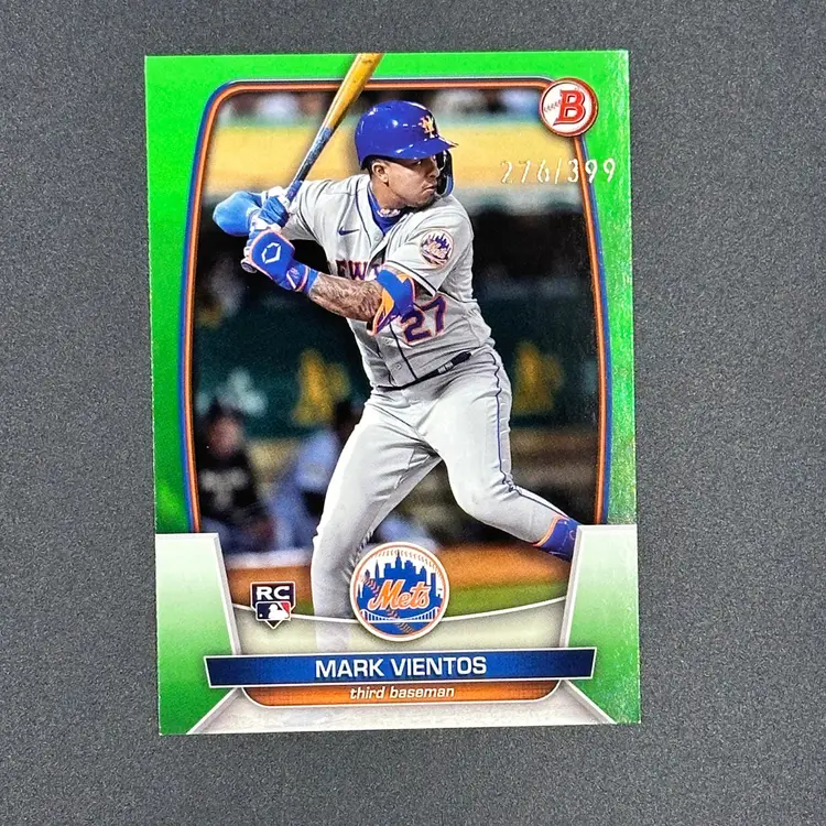 2023 Bowman Mark Vientos Neon Green RC #/399 #55 Mets Free Ship