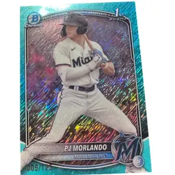 PJ Morlando 2025 Bowman Chrome Prospects Aqua 1st Bowman 009/125