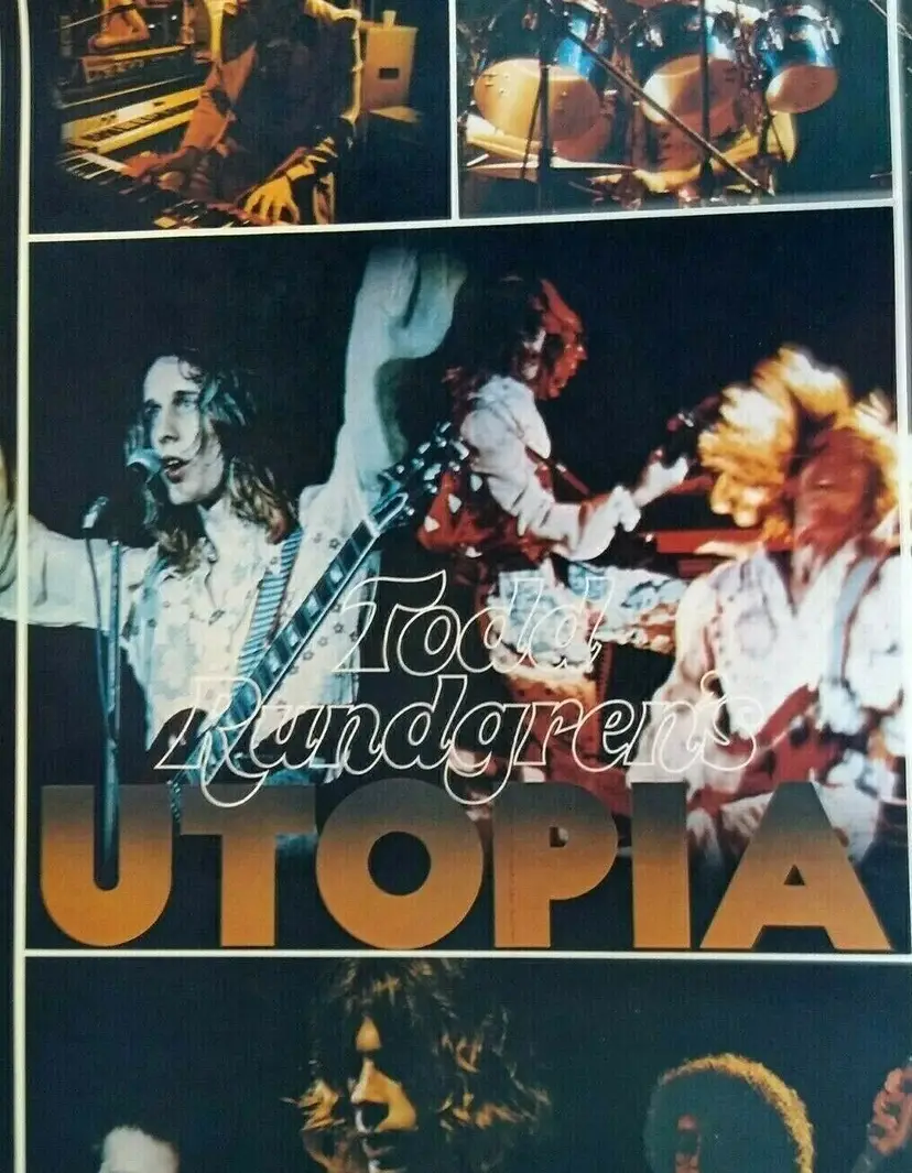 Todd Rundgren Utopia Band Poster Original 1975 Prog Rock Music 22" Wall Art NOS