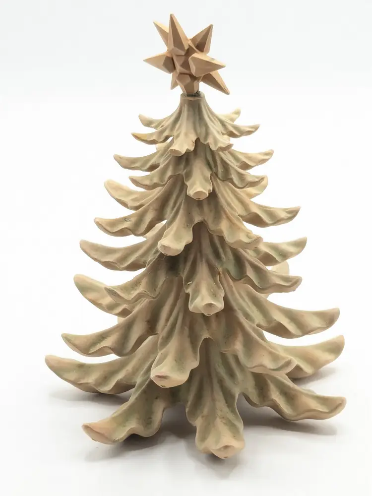 Christmas Tree Resin Light Sand and Green Color Holiday Decor