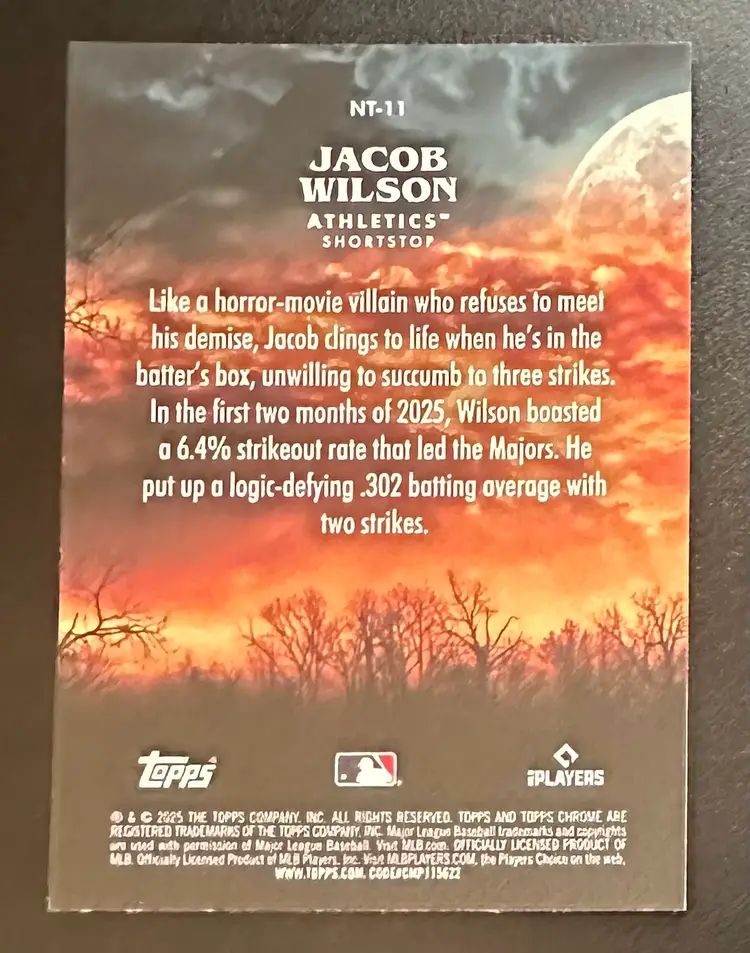 Jacob Wilson Topps Chrome Night Terrors (RC)