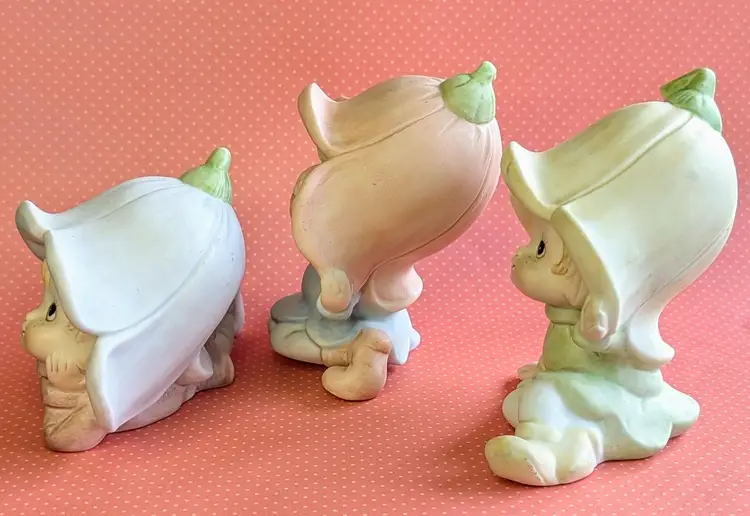 Homco Flower Pixie Elf Figurines  # 5615 Taiwan x 3pcs