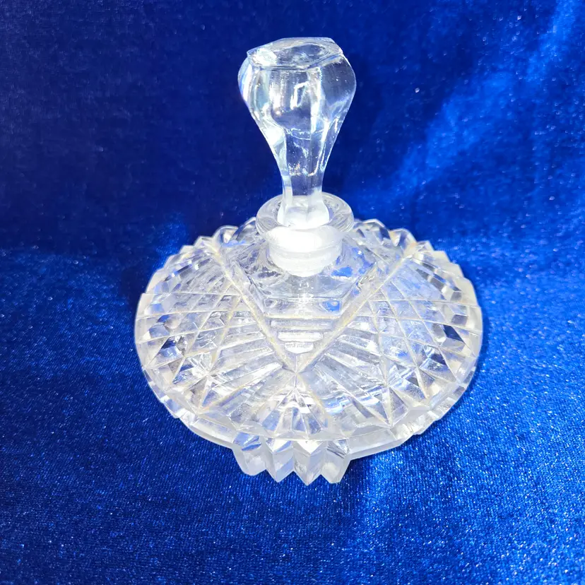 160  VTG Perfume Bottle Super Scenter Crystal Footed 1920s Stopper Glows