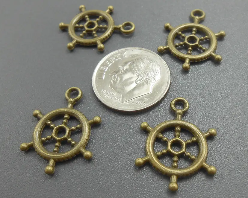 10pcs Boat Wheel Helm Charms #CC107