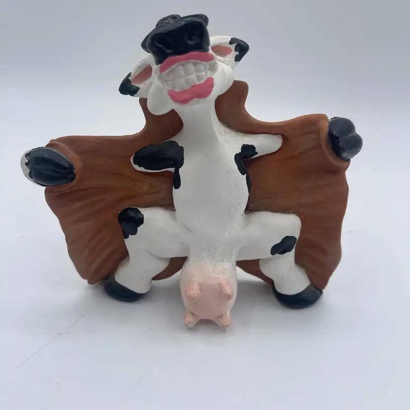 Vintage Cast Art Industries The Flasher Cow Figurine 1991 Udderly Naughty 5”