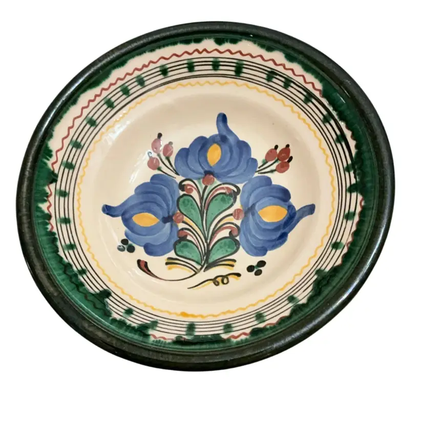 HP Hungarian Folk Art Ceramic Bowl 8.5” x 2.25”