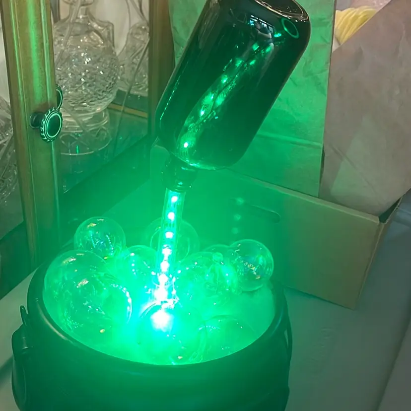 LED Halloween Witches Cauldron Light with Magic Floating Potion Bottle 18”