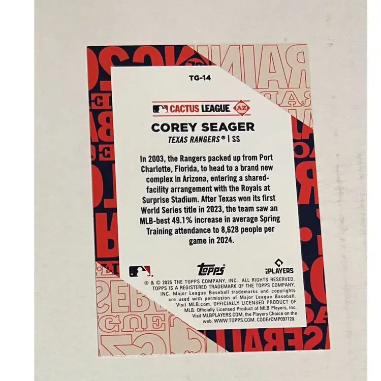 Corey Seager Training Grounds Texas Rangers