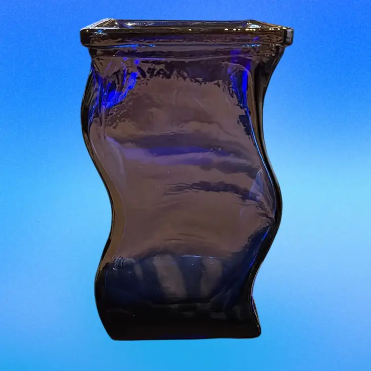 Vidrios San Miguel Cobalt Blue Wavy Glass Vase-Spain