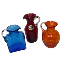 Mid Century Colored Glass Small Pitcher-Instant Collection!