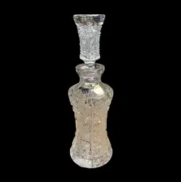 Czech Republic 🇨🇿 Sklo Bohemia Clear Cut Crystal Decanter/Perfume Bottle