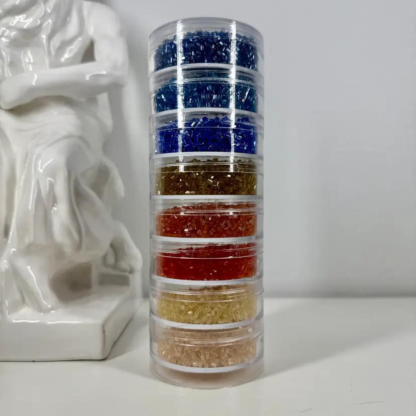 Stacking Bead Tower w/8 Sections of Glass Beads (3)