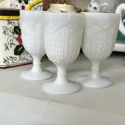 Set Of 3 Milk Glass Egg Cups