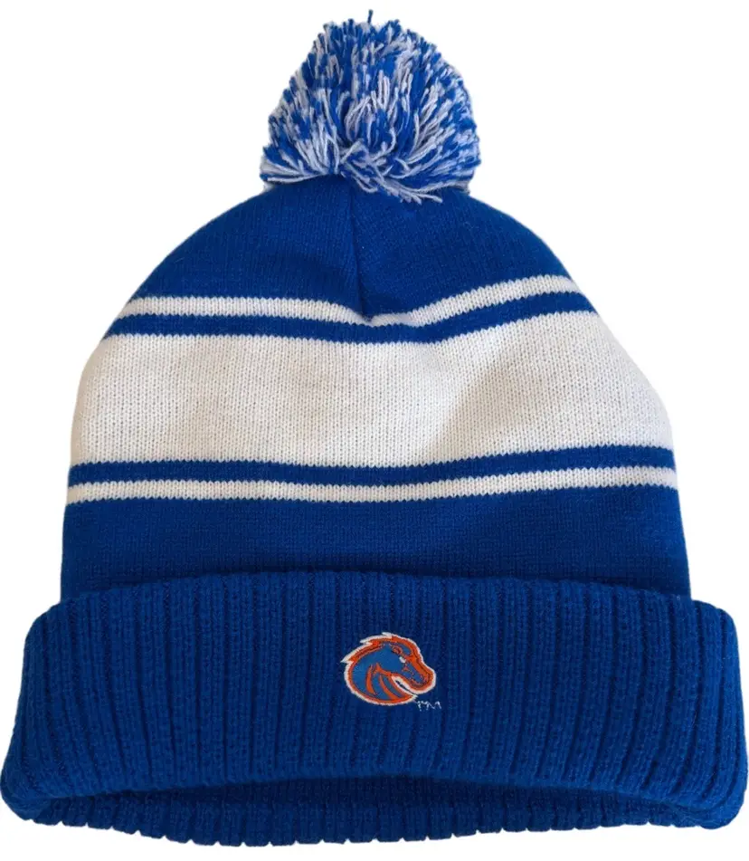 Boise State Broncos NCAA Classic Home Colors Cuffed Pom Beanie by Zoozatz - NWOT