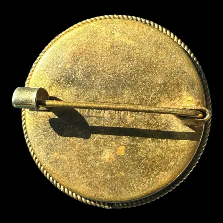 AMAZING Fleur Di Lis Micro Mosaic Brooch 1.25”