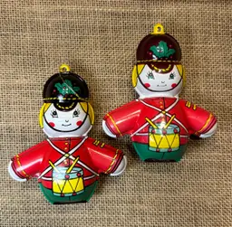 #22 Toy Soldiers Vintage Plastic Candy Containers - Set of 2