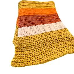 011 vintage handmade throw afghan approximately 62 inches long 40 inches wide Mcm Mid Century Modern