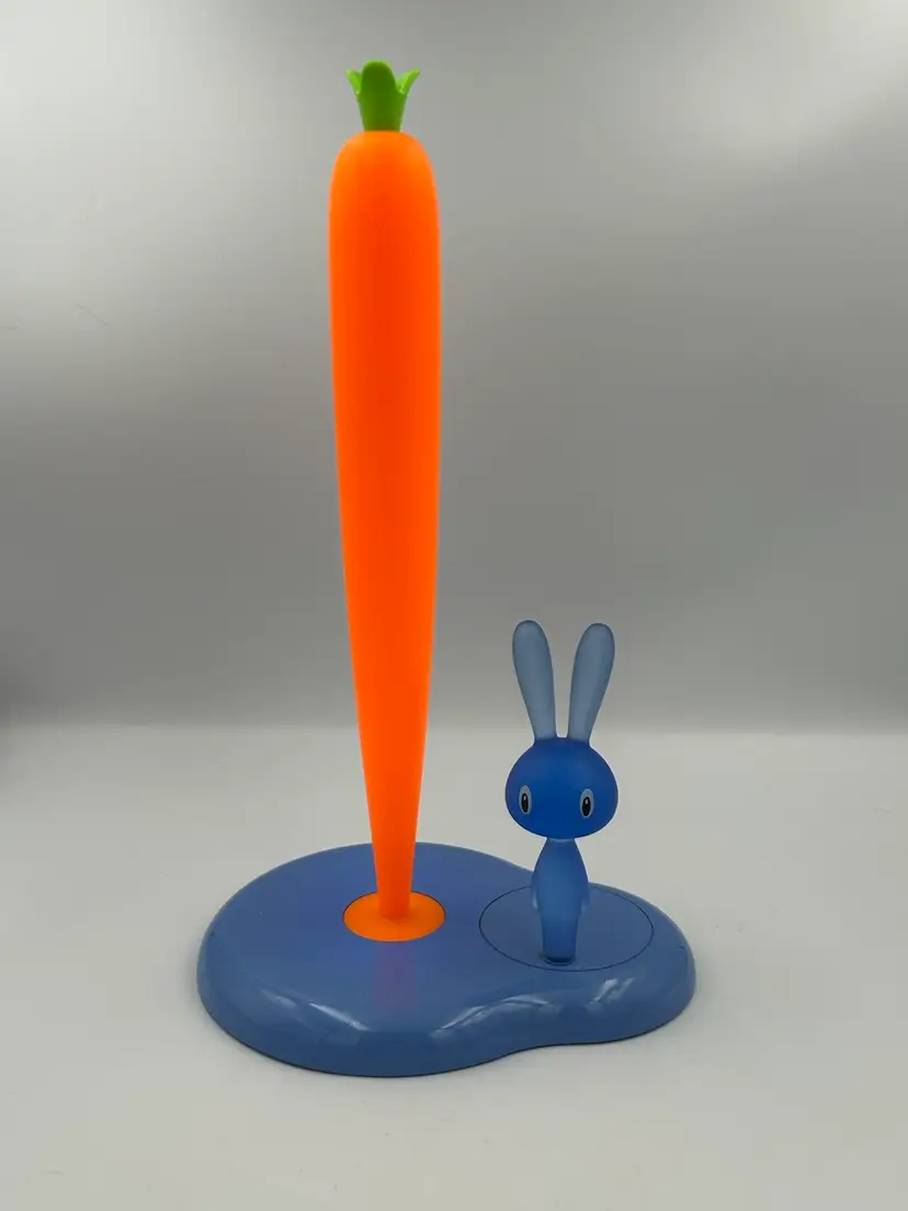 Vintage First Edition Alessi Italy Stefano Giovannoni Carrot And Rabbit Kitchen Towel Holder 2002