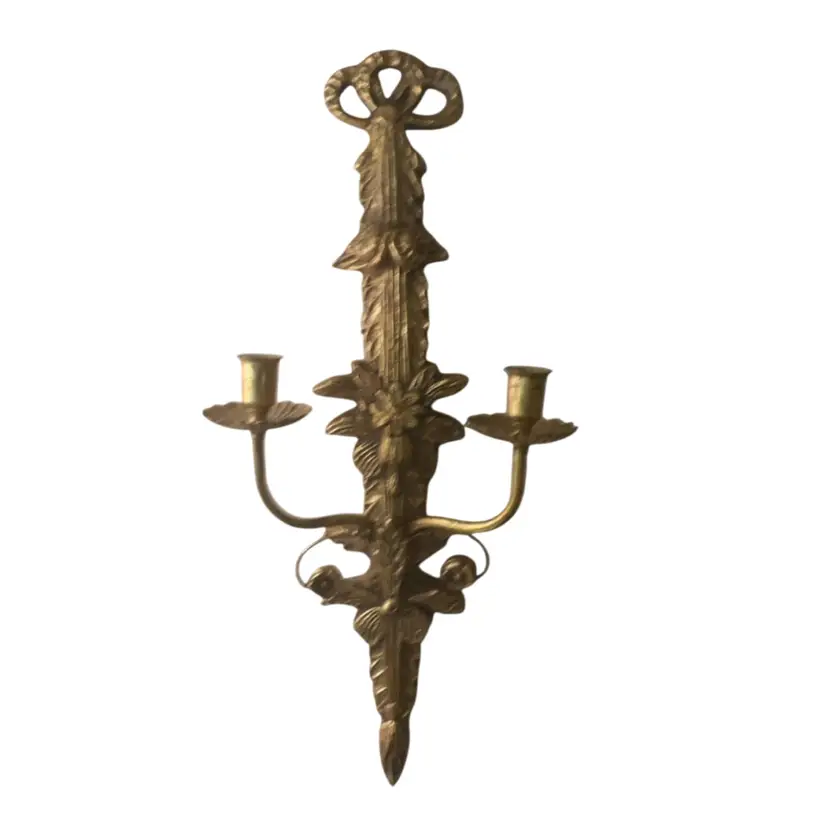 Vintage Gold Wood, Italian Romantic Wall Sconce