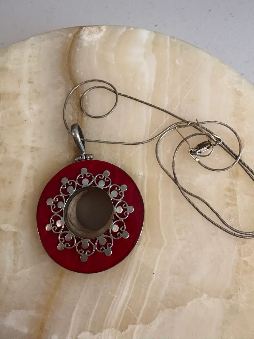 Red Pendant And Chain