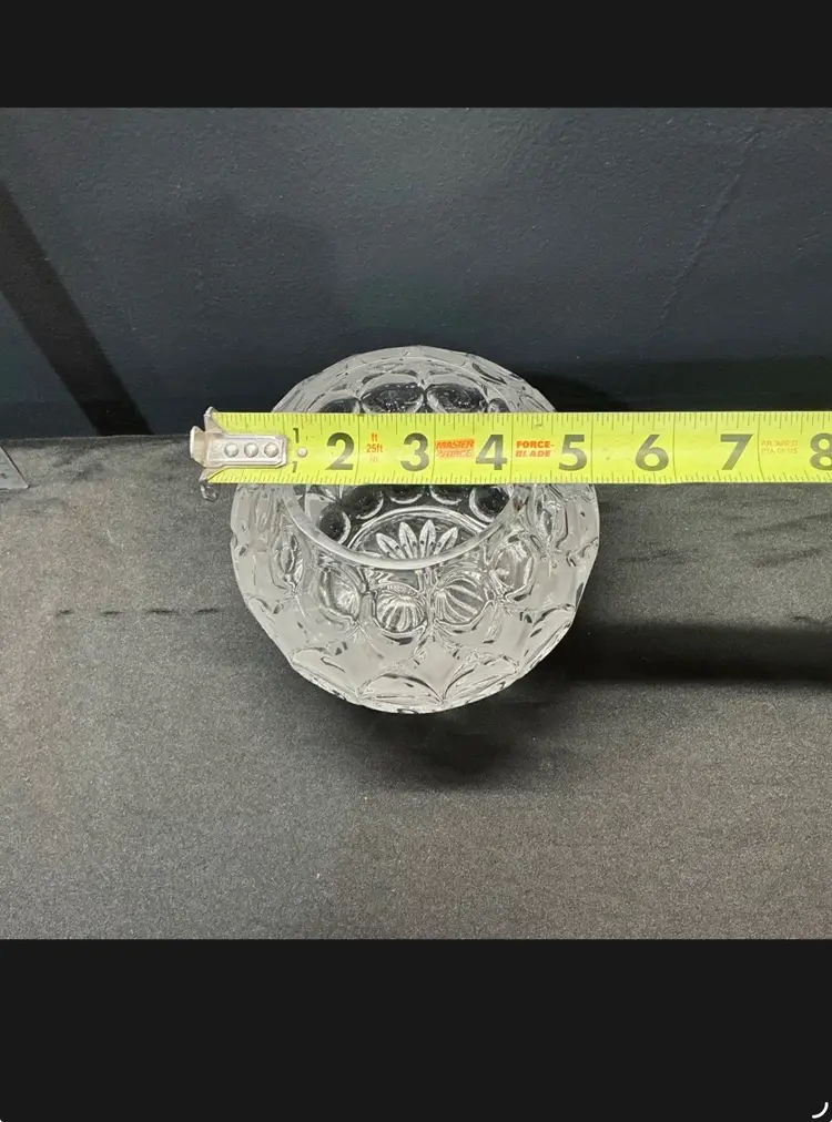 Vintage Cut Crystal Globe Vase – Diamond & Circle Pattern, 5.5”