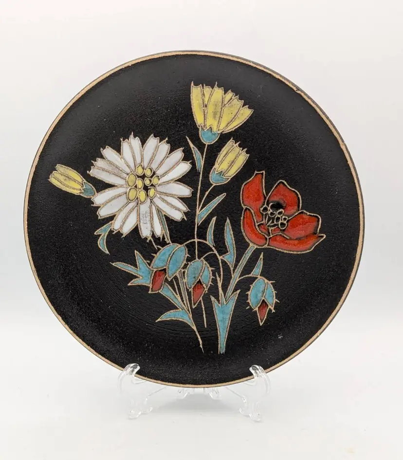Vtg Mid Century Ruscha Keramik Art Pottery Plate  Flowers