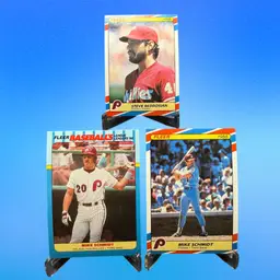 Mike Schmidt + Steve Bedrosian 1988 Fleer Superstars Leaders Phillies 3 Card Lot