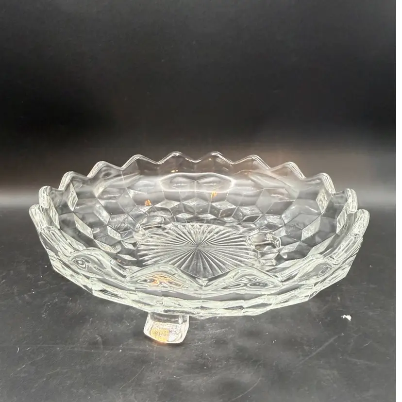 Fostoria ‘Cubist’ Three Footed Candy Dish