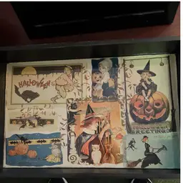 Halloween Black Tray With Handles Decoupaged And Resin