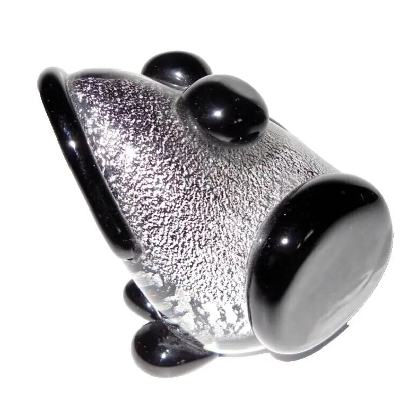 Murano Vetreria Artistica OBALL ArtGlass Silver Aventurine Frog Paperweight VERY RARE!!!
