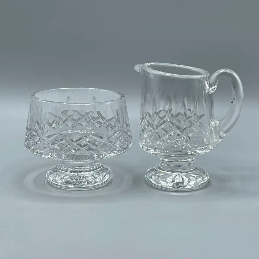 Waterford Irish Crystal Lismore Footed Creamer & Open Sugar