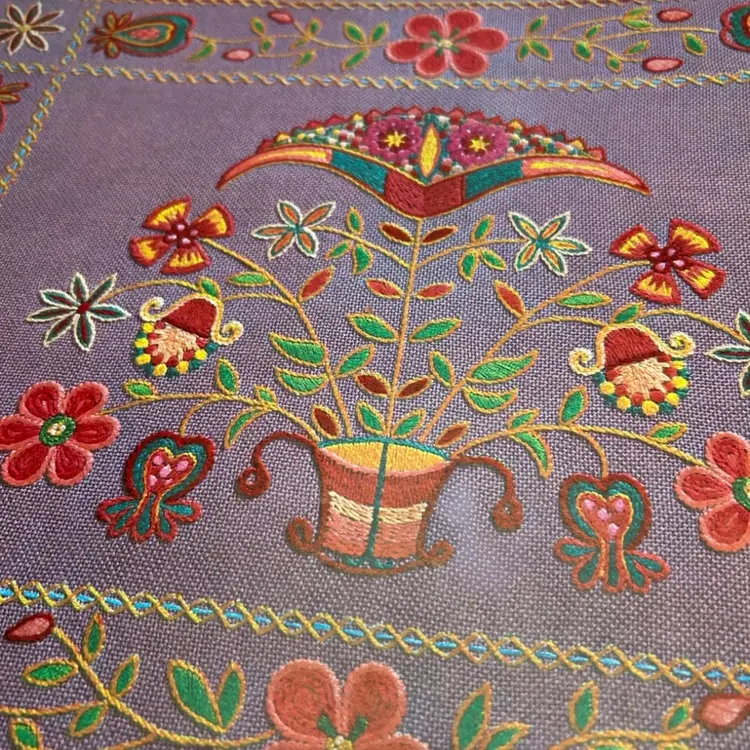 6 Paper Place Mats Original Count Of 8 Open Package @15 1/2x12 Beautiful Folk Art Design