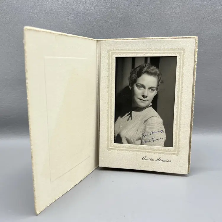 Vintage Photo Female Portrait IDENTIFIED Pretty Woman Light Eyes Austin Studios